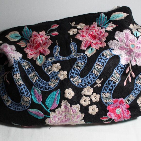 NWT Johnny Was Biya JWLA 3J Workshop Linen Edie Tote Embroidered Shoulder Bag - Picture 5 of 7